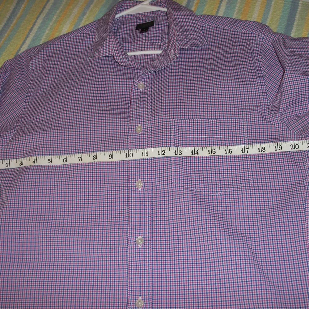 J. Crew Ludlow pink/blue plaid button up, size Med